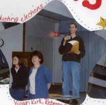 Vivian Kirk and Rebecca Kincaid with Heidi Kemp at SAA Election Night