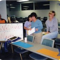 Rebecca Kincaid and Maggie Starley at SAA Committee Fair
