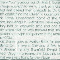 Thank You Reception for Dr. Max Gutensohn