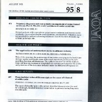 The Journal of the American Osteopathic Association, Vol, 95, No. 8