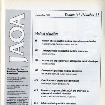 The Journal of the American Osteopathic Association, Vol, 96, No. 11