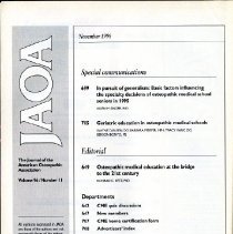 The Journal of the American Osteopathic Association, Vol, 96, No. 11