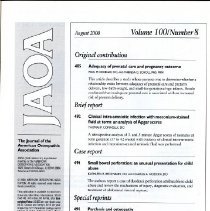 The Journal of the American Osteopathic Association, Vol, 100, No. 8