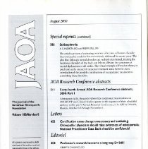 The Journal of the American Osteopathic Association, Vol, 100, No. 8