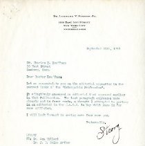 Two Letters to Charles Kauffman from Leonard Strong