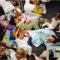 Group of Children at Pajama Party