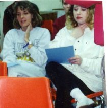 Laurie Schwartzberg and Elna Hamp at Spouses Night Out