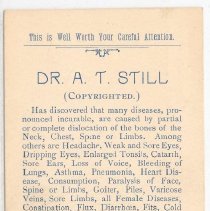 Dr. A. T. Still Business Card