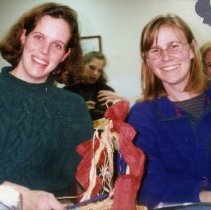 Jeana Bacon and Renee Patton with Friendship Basket
