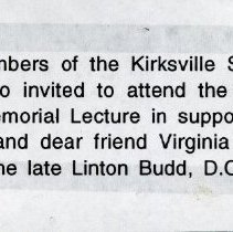 Linton Budd Memorial Lecture