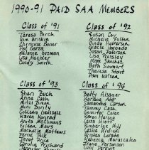 1990-1991 Paid SAA Members