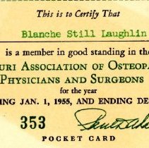Missouri Association of Osteopathic Physicians and Surgeons Membership Card