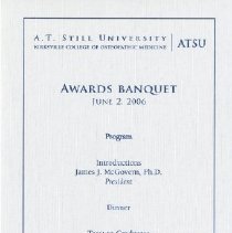 Kirksville College of Osteopathic Medicine Graduate Banquet Handbill 2006