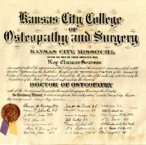 KCCOS Diploma for Roy Clarance Swanson