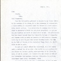 Class of 1911 Reunion Correspondence
