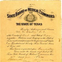 Texas State Osteopathic License