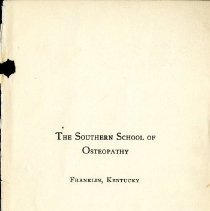 Southern School of Osteopathy 1901 Catalog