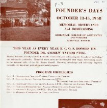1958 Founder's Day Program