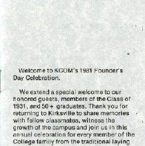 Founder's Day 1981 Program