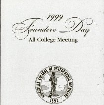 1999 Founder's Day All College Meeting Program