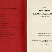 The 1952-1953 K.C.O.S. Handbook