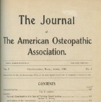 Journal of the American Osteopathic Association Vol 5, 1906