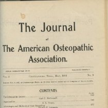 Journal of the American Osteopathic Association Vol 5, 1906