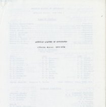 American Academy of Osteopathy Official Roster 1979-1980