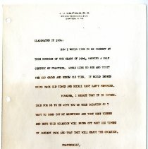 RSVP to the 50th Reunion of the Class of 1906