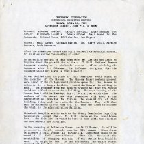 Centennial Celebration Historical Committee Meeting Minutes
