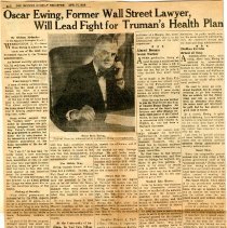 Oscar Ewing, Former Wall Street Lawyer, Will Lead Fight for Truman's Health