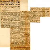 Physician Assials A.M.A. Failure To Formulate Adequate Health Policy, Urges