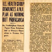 U.S. Health Group Denounces A.M.A. Plan As Nothing But Propaganda