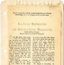Page Eighty-Five of the Scrapbook on Socialized Medicine
