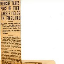 Medicine Takes Place of Other Career Fields in England