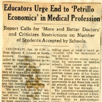 Educators Urge End to 'Petrillo Economics' in Medical Profession
