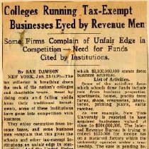 Colleges Running Tax-Exempt Businesses Eyed by Revenue Men