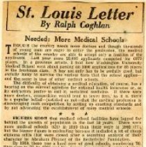 St. Louis Letter: Needed: More Medical Schools