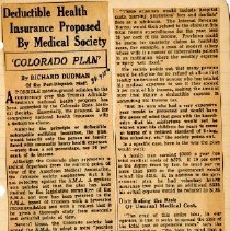 Deductible Health Insurance Proposed By Medical Society