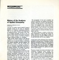 History of the Academy of Applied Osteopathy