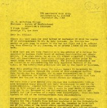September 1949 Letter to R. McFarlane Tilley from Herman E. Rinne