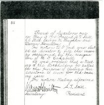 Minutes of the ASO Board of Directors, 1910 May 5, p. 52