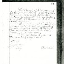Minutes of the ASO Board of Directors, 1913 Jan 13, p. 93
