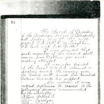 Minutes of the ASO Board of Directors, 1913 May 9, p. 94