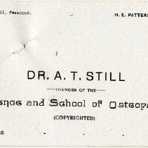 Business Card: A.T. Still