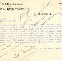 Letter: H.E. Patterson, Secretary, to W.J. Steckel