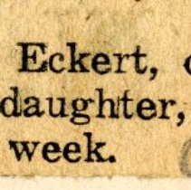 Clipping Regarding Mrs. T.W. Eckert