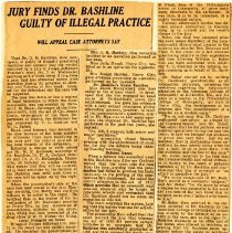 Jury Finds Dr. Bashline Guilty of Illegal Practice