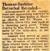 Thomas-Bashline Betrothal Revealed--