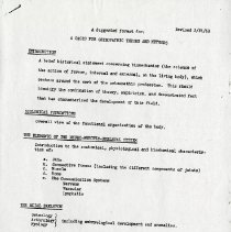 A Suggested Format for: A Basis for Osteopathic Theory and Methods